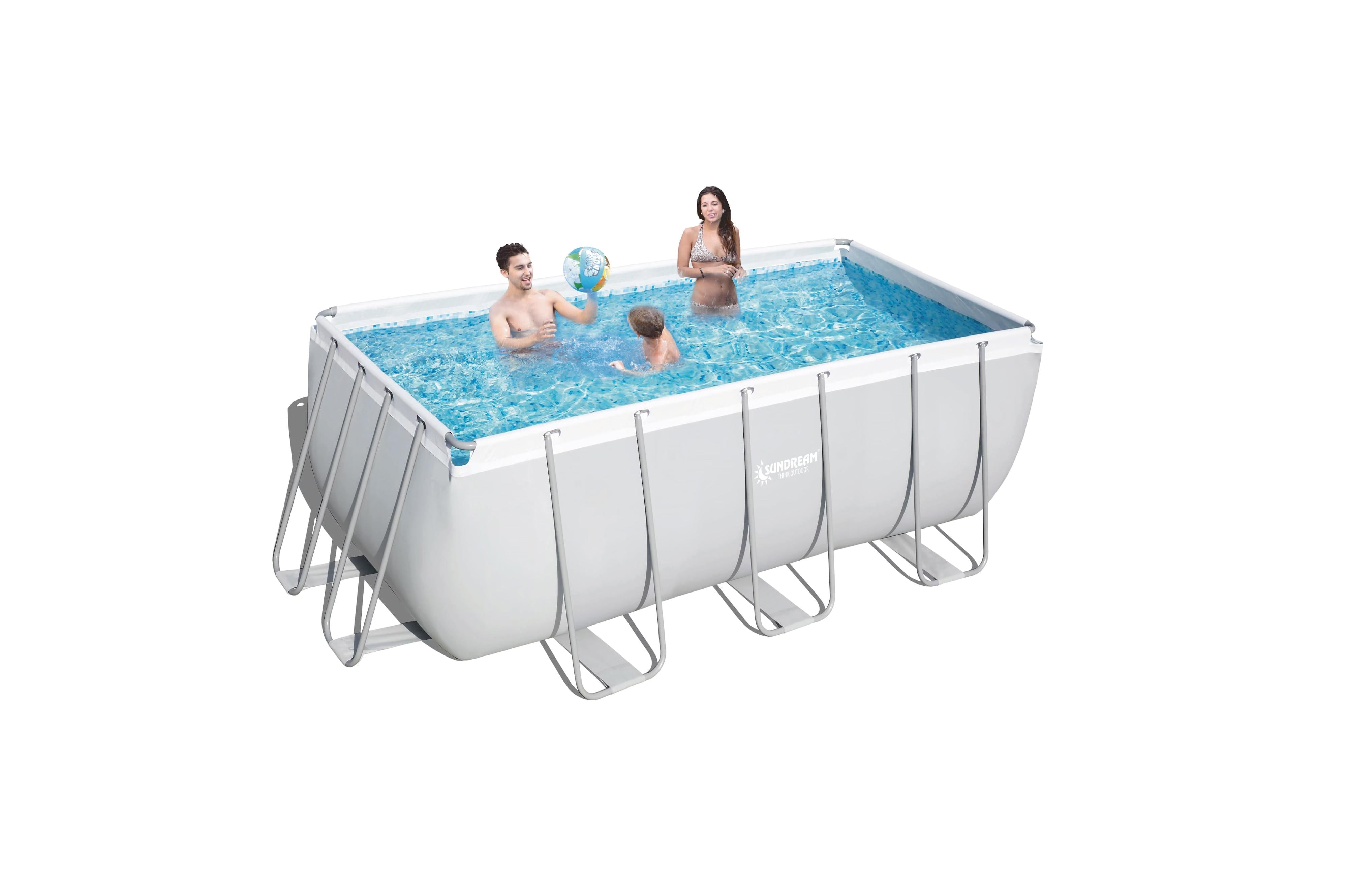 Stahlrohrbecken mit Pumpe und Leiter300x200x99 cm