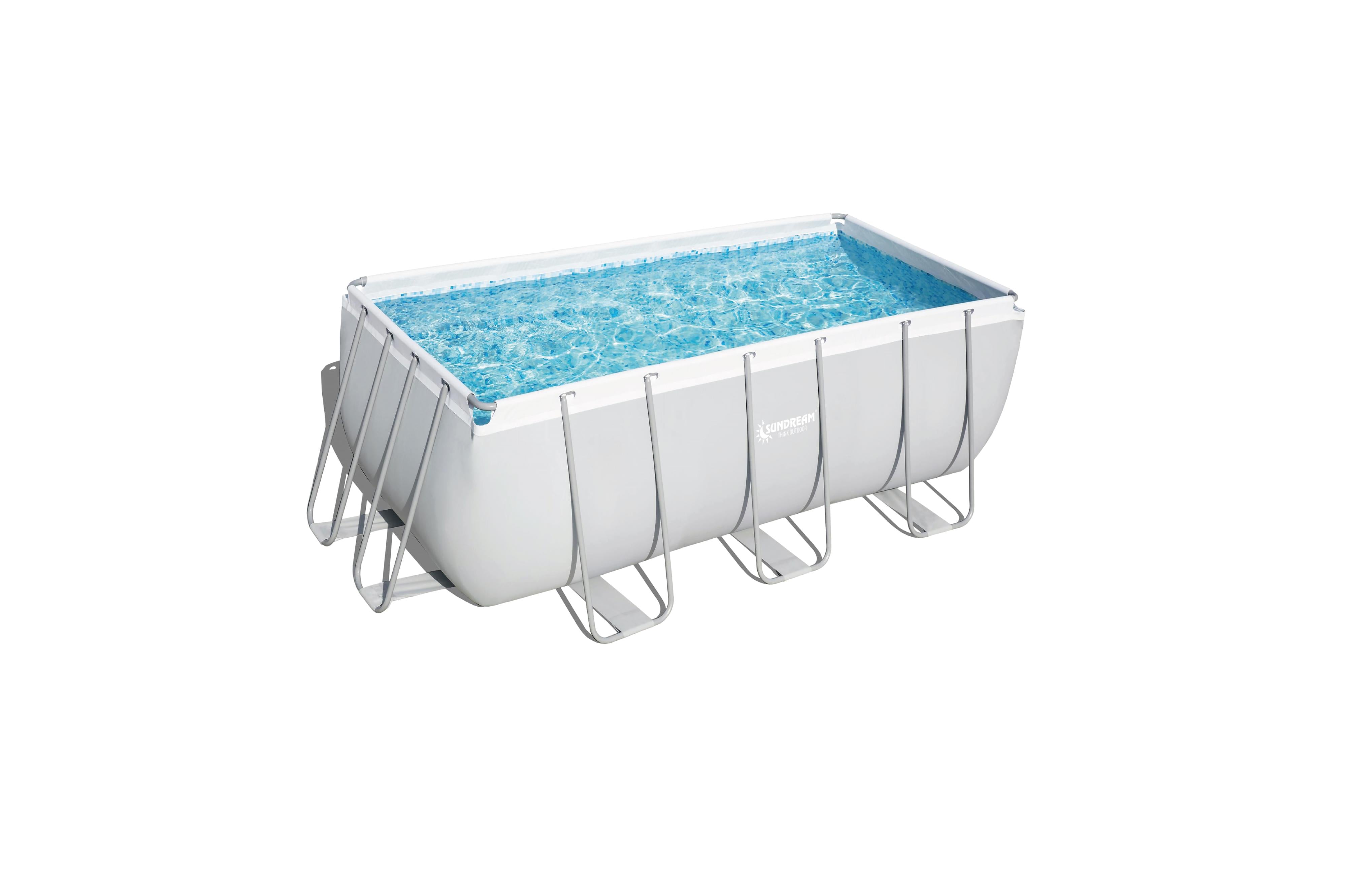 Stahlrohrbecken mit Pumpe und Leiter 400x200x99 cm