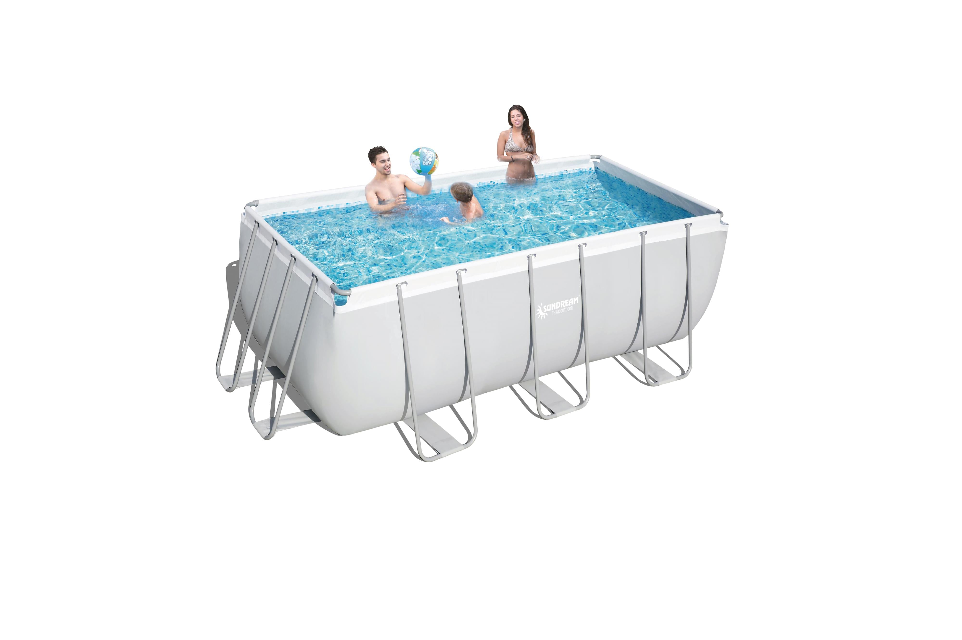 Stahlrohrbecken mit Pumpe und Leiter 400x200x99 cm