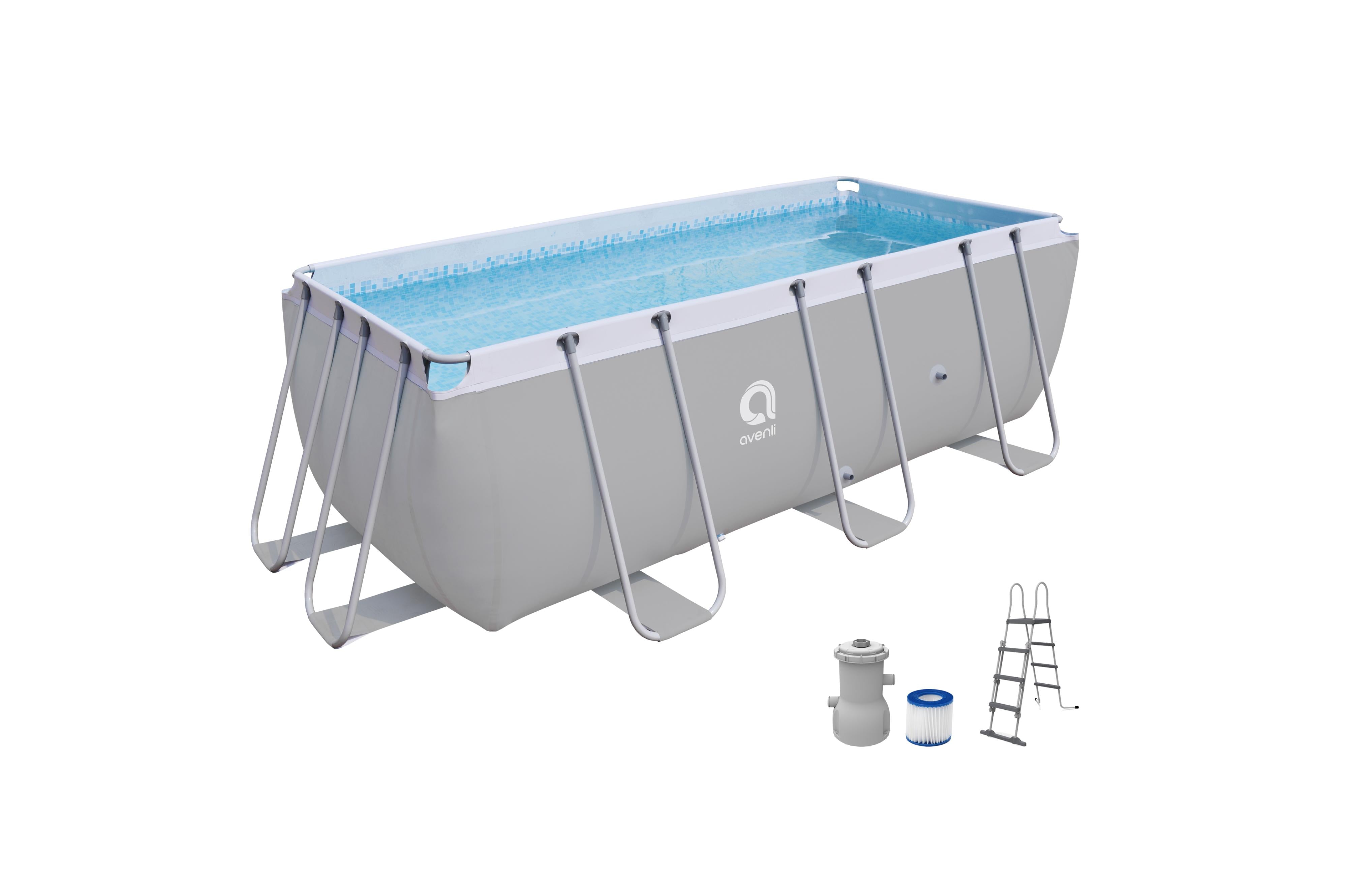 Stahlrohrbecken rechteckig 400x200x122cm