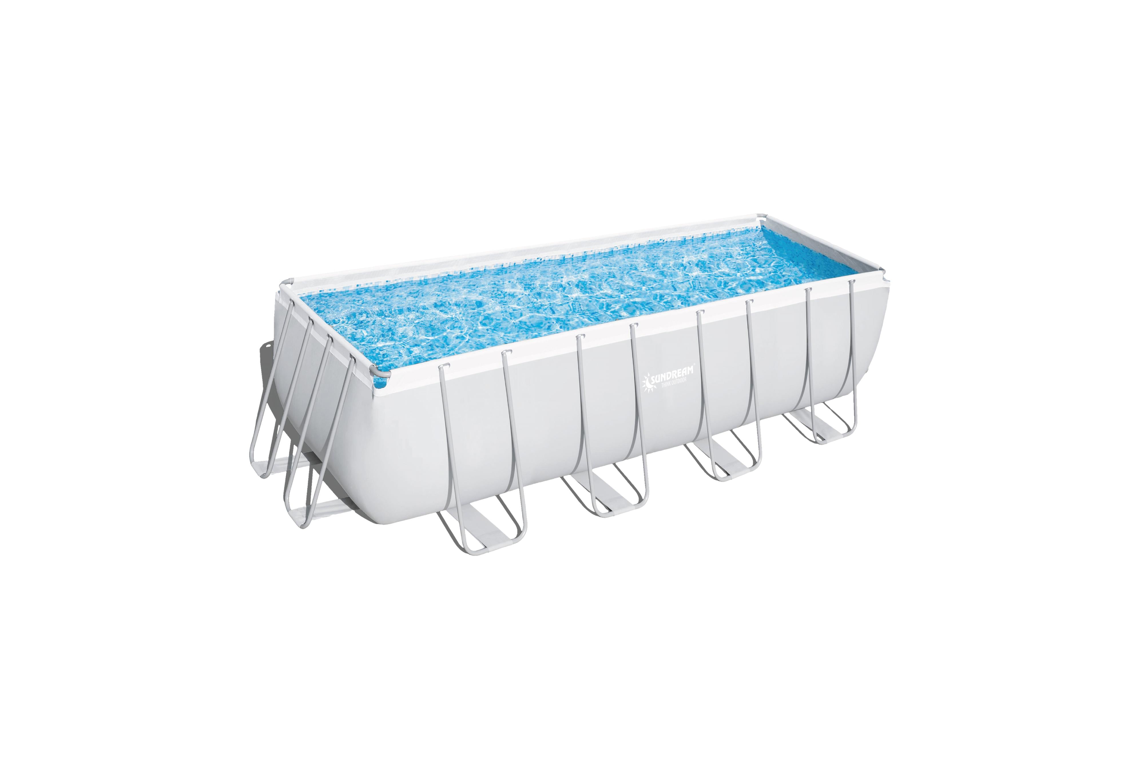 Stahlrohrbecken mit Pumpe und Leiter 450x220x122 cm