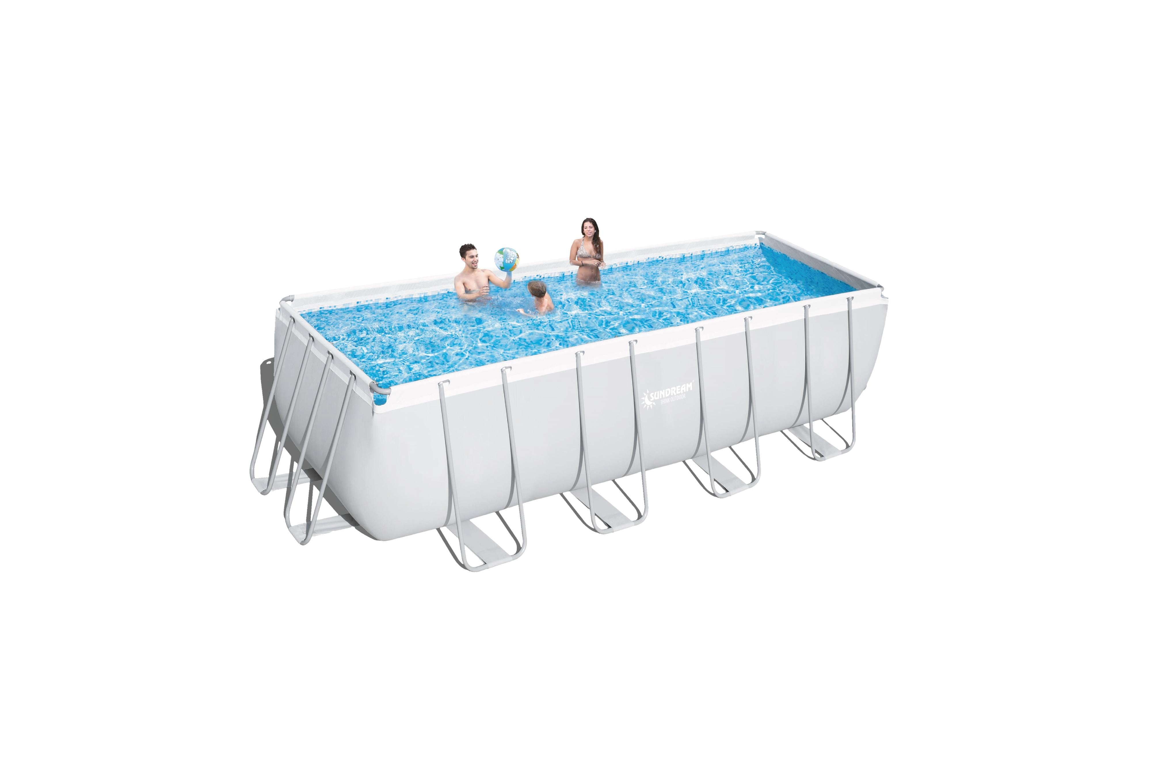 Stahlrohrbecken mit Pumpe und Leiter 450x220x122 cm